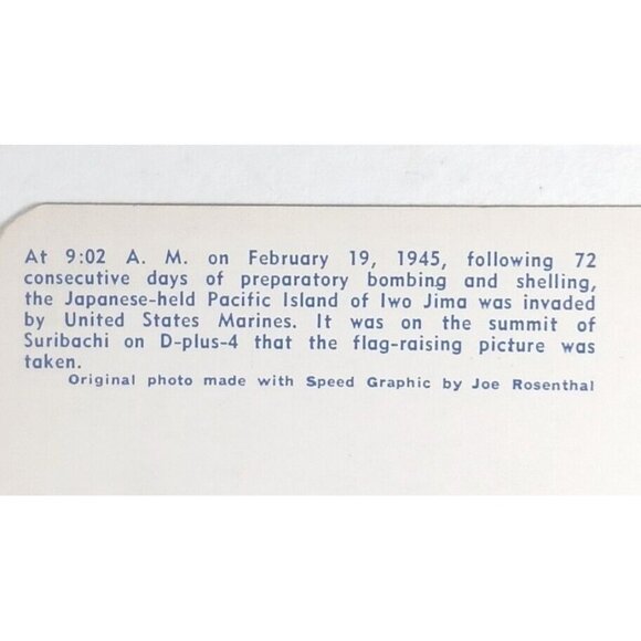 WWII Pacific Theater Stars And Stripes Flag Raising Iwo Jima Feb 1945 Postcard - Picture 4 of 4